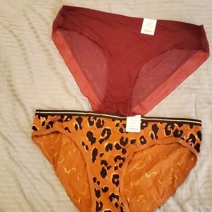 2 pairs of Auden panties NWT Burgundy and animal gold print
